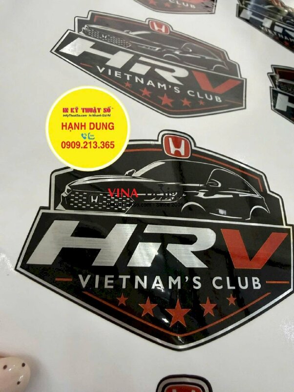 In tem nhôm xước dán phụ kiện ô tô, cán bóng, bế theo viền - INKTS3821