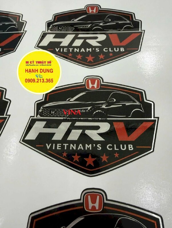 In tem nhôm xước dán phụ kiện ô tô, cán bóng, bế theo viền - INKTS3821