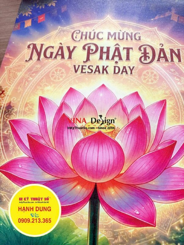 In tranh Canvas treo tường Mừng Lễ Phật Đản Vesak Day - INKTS3812