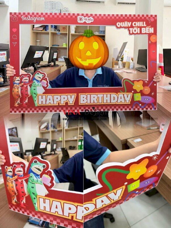 Khung chụp ảnh check in sự kiện sinh nhật Happy Birthday cho khách hàng đến quán nướng lẩu - INKTS3810