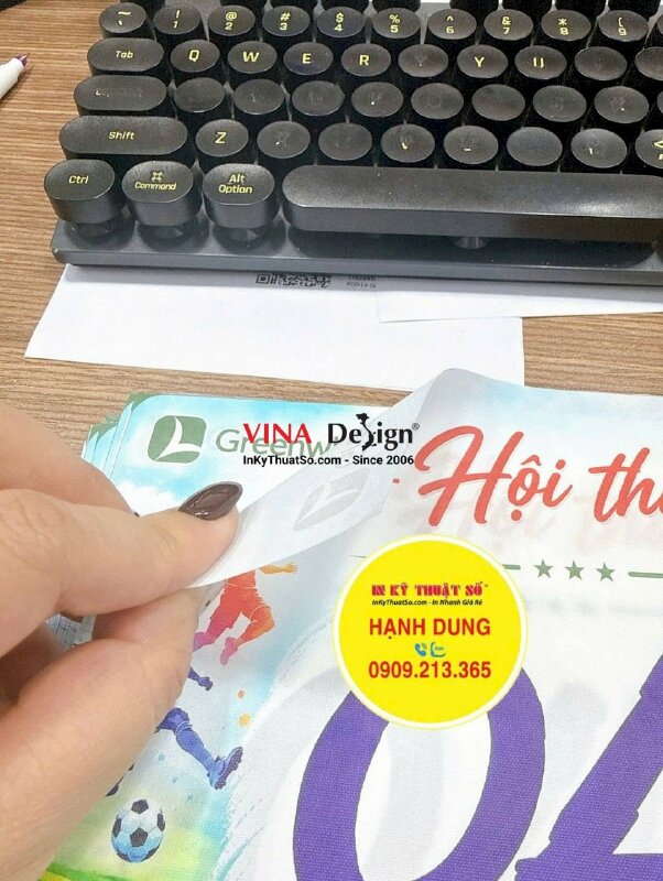 Làm BIB số đeo giải chạy hội thao công ty sản xuất nội thất xuất khẩu, in Silk mực dầu mờ, cắt thành phẩm - INKTS3826