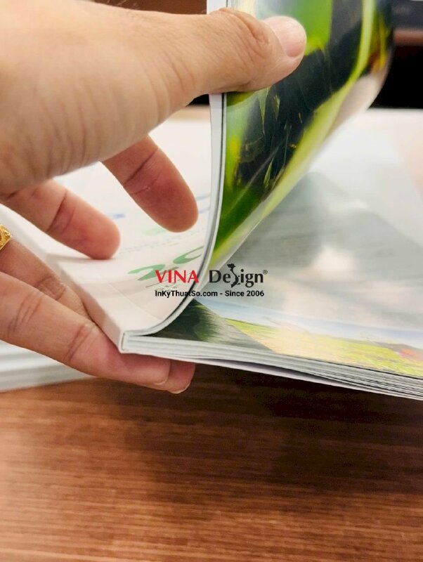 Quyển Sustainability Report Báo cáo phát triển bền vững ESG, in Catalogue 68 trang, khổ A4, dán keo gáy - INKTS21