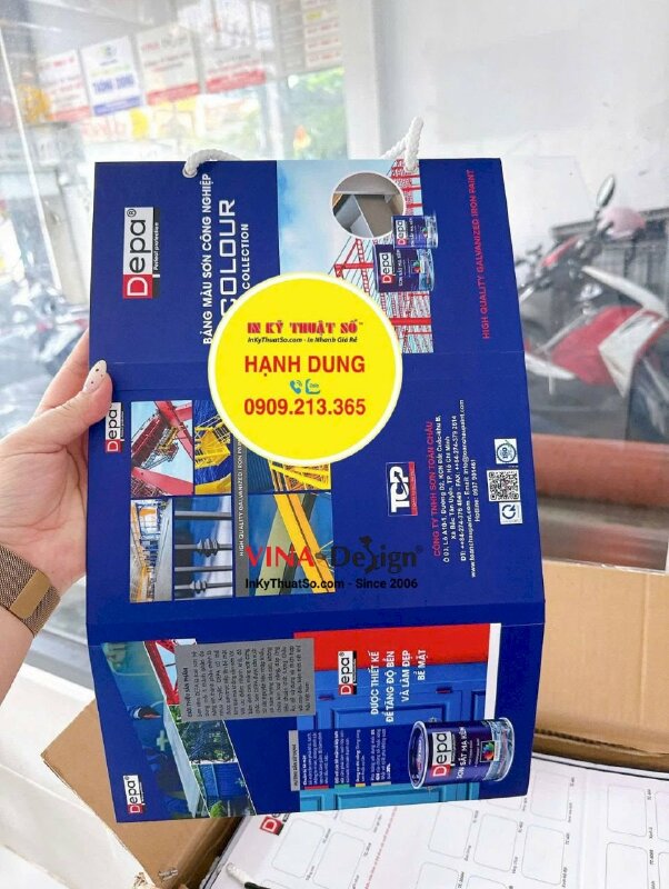 In catalogue & tag tên mã màu sơn công nghiệp, cấn gấp, gắn dây treo, in offset - INKTS3848