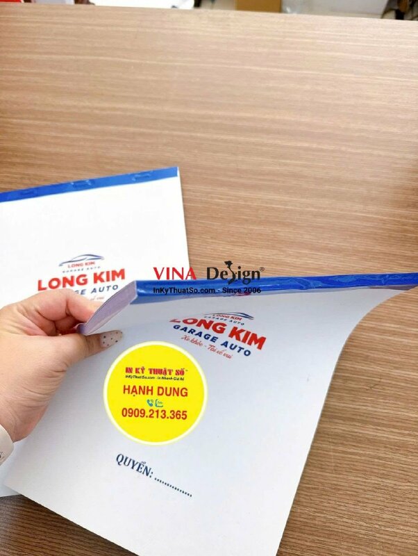 In hóa đơn bán lẻ cho garage auto, 2 liên trắng hồng, hàng gửi đi Tây Ninh từ TPHCM - INKTS3841