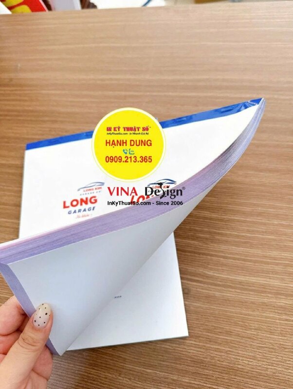 In hóa đơn bán lẻ cho garage auto, 2 liên trắng hồng, hàng gửi đi Tây Ninh từ TPHCM - INKTS3841