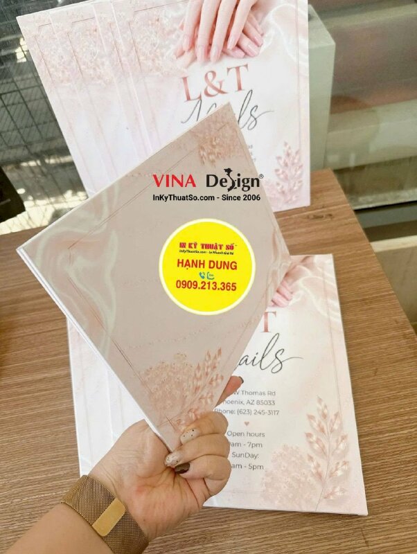 In menu Nails dạng quyển gập đôi từ Formex, hàng gửi đi Phoenix, Arizona Mỹ - INKTS3843