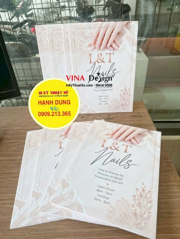In menu Nails dạng quyển gập đôi từ Formex, hàng gửi đi Phoenix, Arizona Mỹ - INKTS3843