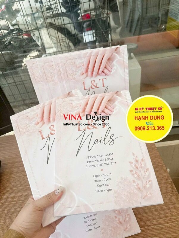 In menu Nails dạng quyển gập đôi từ Formex, hàng gửi đi Phoenix, Arizona Mỹ - INKTS3843