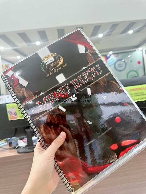 In menu plastic đóng cuốn lò xo A4, in menu quán nhậu - INKTS797