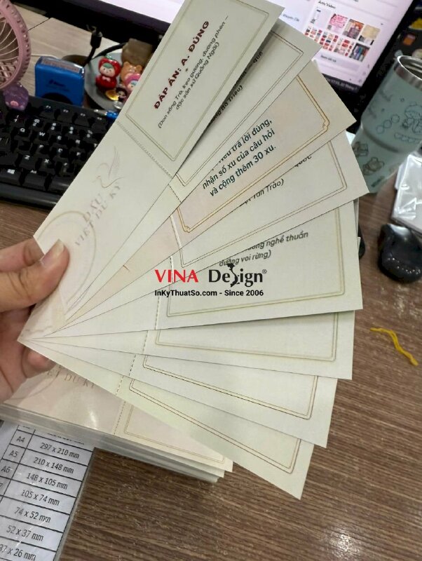 In phiếu trò chơi, in nhanh giấy C300gsm, 2 mặt nội dung, cán bóng, cấn răng cưa 1 đường - INKTS3851