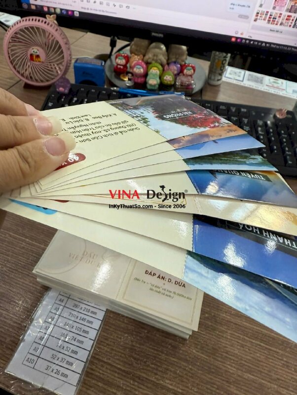 In phiếu trò chơi, in nhanh giấy C300gsm, 2 mặt nội dung, cán bóng, cấn răng cưa 1 đường - INKTS3851