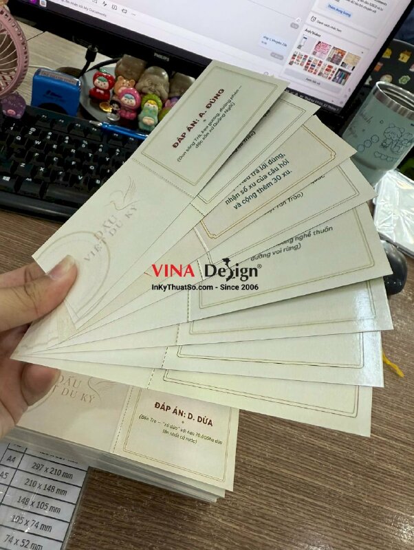 In phiếu trò chơi, in nhanh giấy C300gsm, 2 mặt nội dung, cán bóng, cấn răng cưa 1 đường - INKTS3851