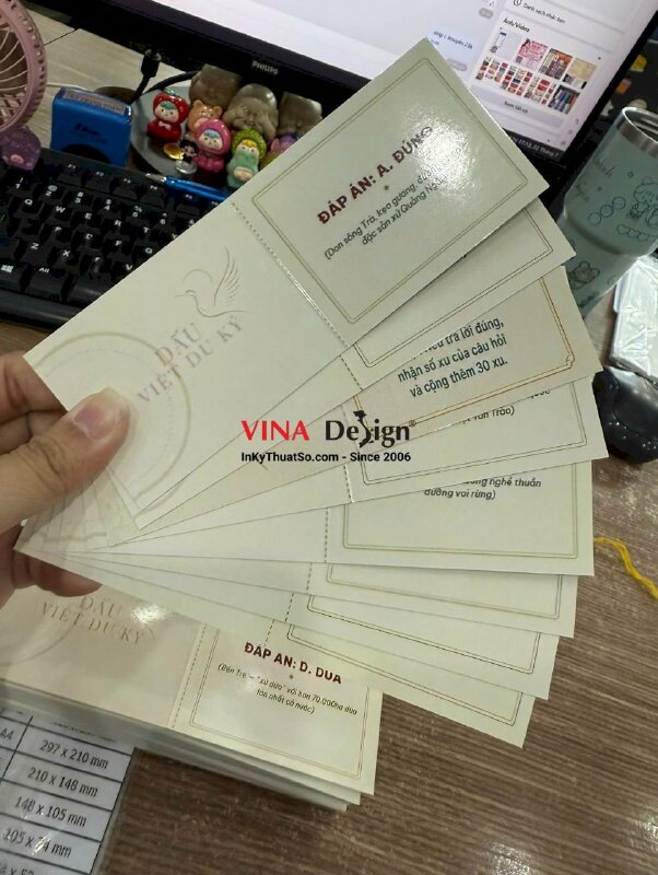 In phiếu trò chơi, in nhanh giấy C300gsm, 2 mặt nội dung, cán bóng, cấn răng cưa 1 đường - INKTS3851