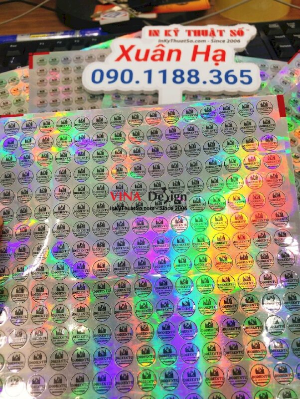 In tem chống giả laser hologram 7 màu dán đồ điện tử - INKTS493