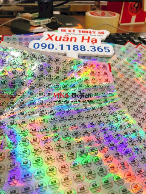 In tem chống giả laser hologram 7 màu dán đồ điện tử - INKTS493