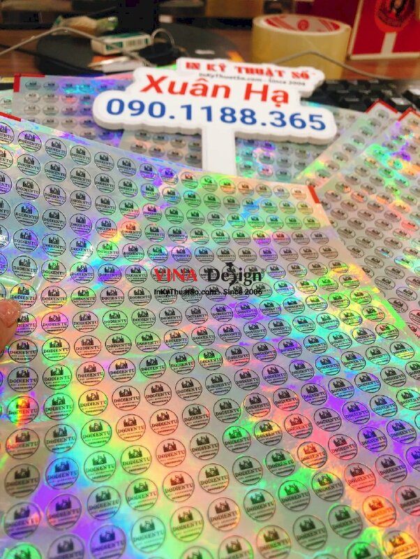 In tem chống giả laser hologram 7 màu dán đồ điện tử - INKTS493