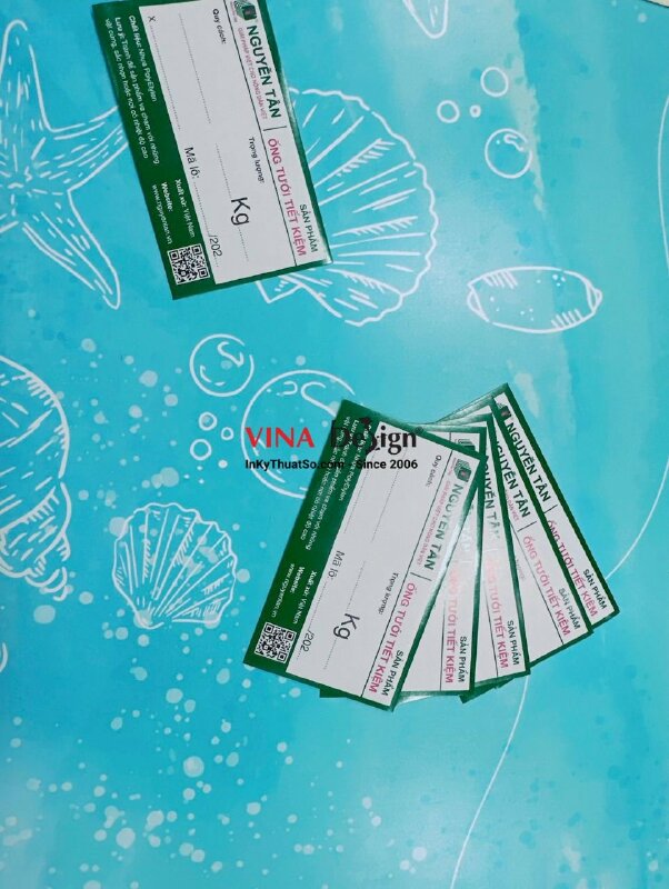 In tem nhãn giấy dán sản phẩm ống tưới tiết kiệm - INKTS1008