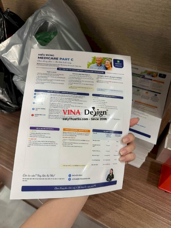 In tờ rơi bảo hiểm, in giấy cứng C250gsm, cán bóng - INKTS153
