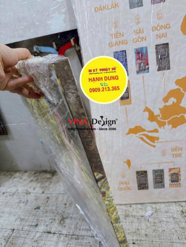 In tranh Canvas chủ đề Vietnam Chocolate Flavor Map, trang trí cửa hàng socola tại Phú Quốc - INKTS3857