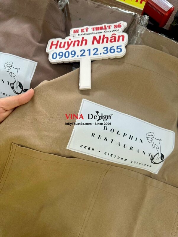 Tạp dề in Logo nhà hàng, in tạp dề theo yêu cầu - INKTS1236