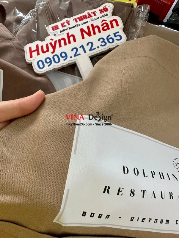 Tạp dề in Logo nhà hàng, in tạp dề theo yêu cầu - INKTS1236