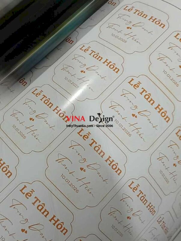 Tem dâu rể dán chai nước suối bàn gia tiên, tem decal sữa cán mờ, bế theo viền - INKTS3847
