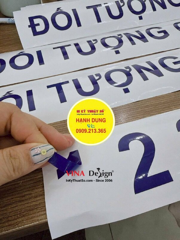 Cắt chữ Decal dán quầy phát thuốc bệnh viện, cắt vi tính chữ, số Decal vật tư màu xanh dương - INKTS3890
