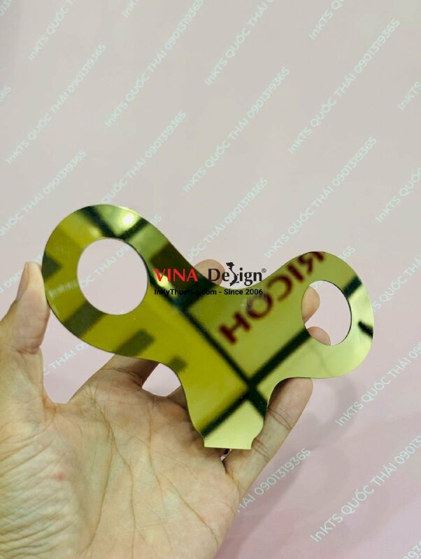 Cắt inox bóng màu vàng KHÔNG IN làm mô hình chìa khóa vàng bóng - INKTS3880
