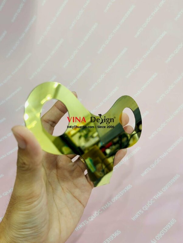 Cắt inox bóng màu vàng KHÔNG IN làm mô hình chìa khóa vàng bóng - INKTS3880