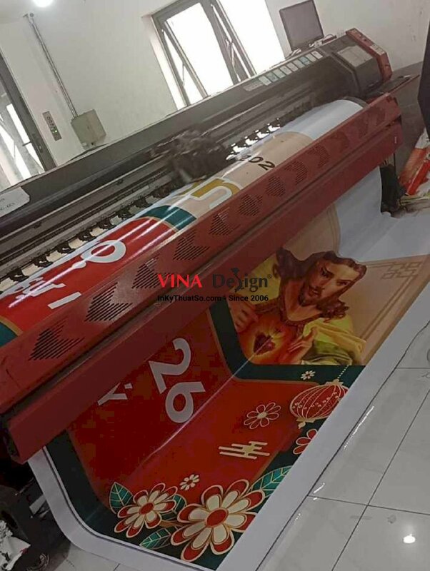 In băng rôn, Background tết Công giáo, in bạt hiflex mực dầu khổ lớn - INKTS3868