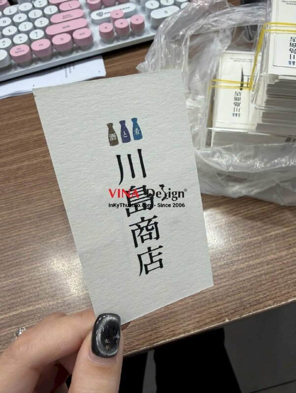In card visit giấy mỹ thuật Materica cho quán ăn Nhật - INKTS3874