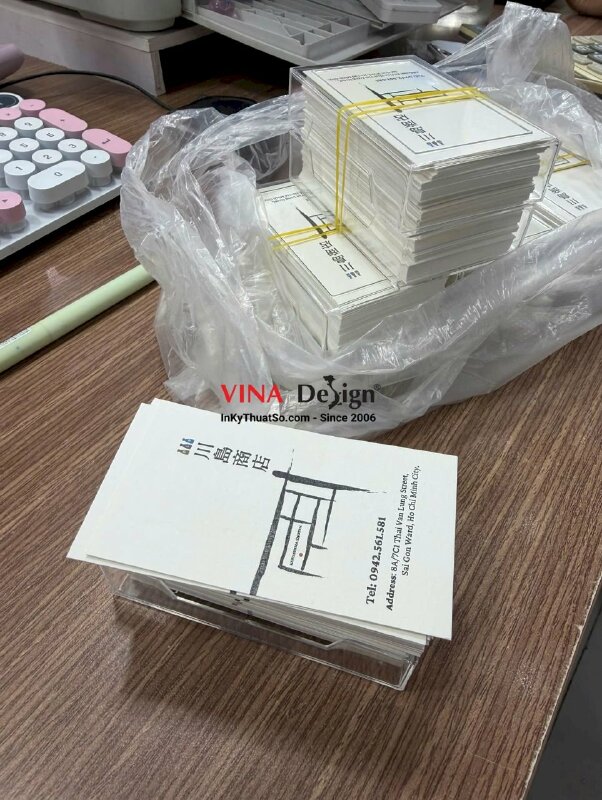 In card visit giấy mỹ thuật Materica cho quán ăn Nhật - INKTS3874