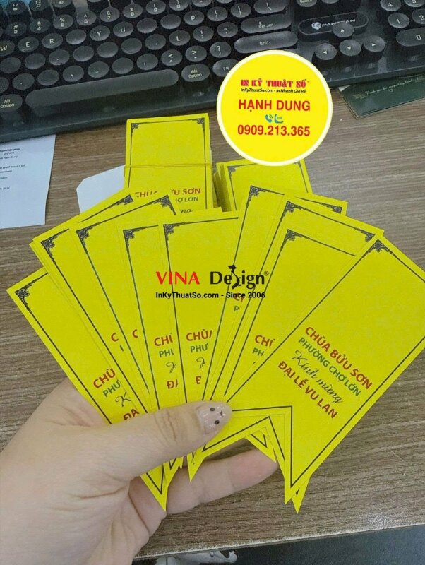 In đuôi nheo giấy làm đế gắn hoa cài áo kính mừng Đại lễ Vu Lan - INKTS3885