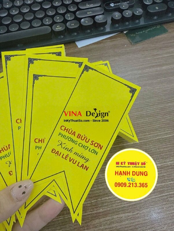 In đuôi nheo giấy làm đế gắn hoa cài áo kính mừng Đại lễ Vu Lan - INKTS3885