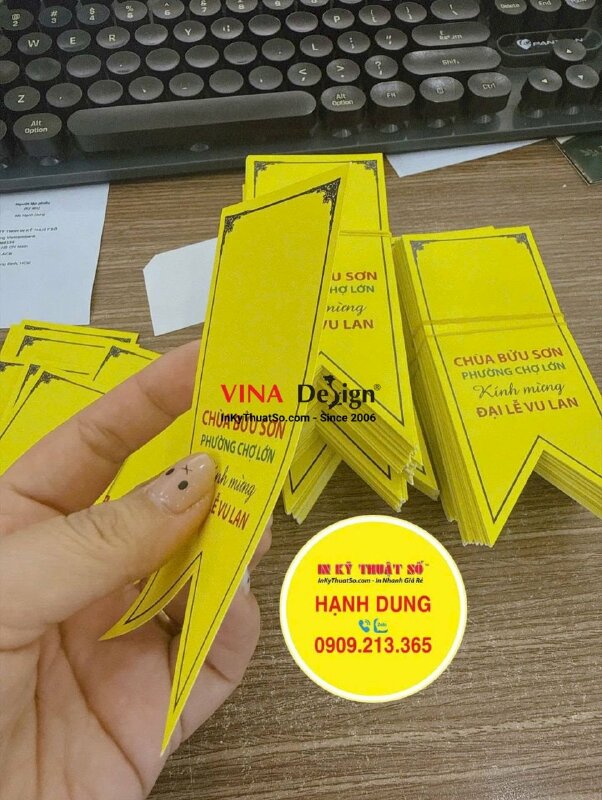 In đuôi nheo giấy làm đế gắn hoa cài áo kính mừng Đại lễ Vu Lan - INKTS3885