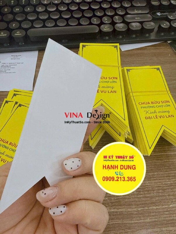 In đuôi nheo giấy làm đế gắn hoa cài áo kính mừng Đại lễ Vu Lan - INKTS3885