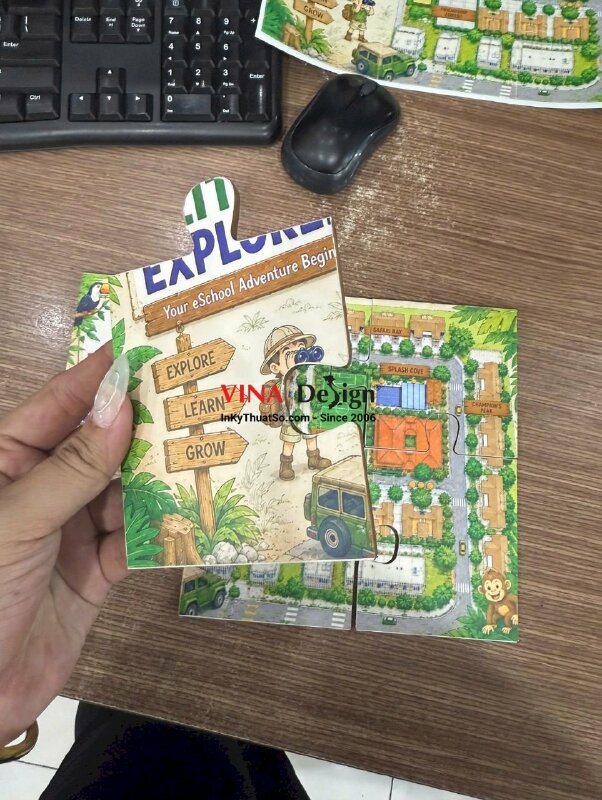 In Formex Puzzle trò chơi ghép hình, xếp hình, in 1 mặt khổ A4, cắt CNC - INKTS3882