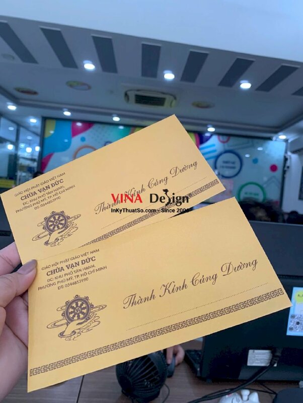In phong bì thư Thành Kính Cúng Dường cho nhà Chùa - INKTS3867
