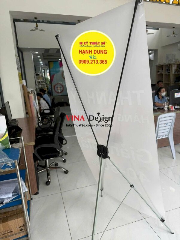 In Poster thanh lý hàng trưng bày, poster giảm giá in PP cán bóng, có bán khung dựng standee chữ X - INKTS3893