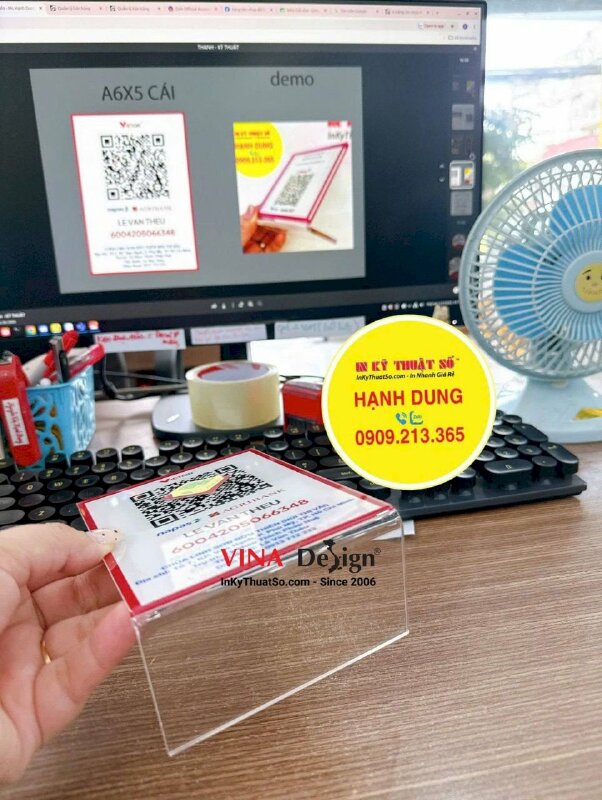 In standee Mica QRcode cúng dường cho nhà Chùa - INKTS3864
