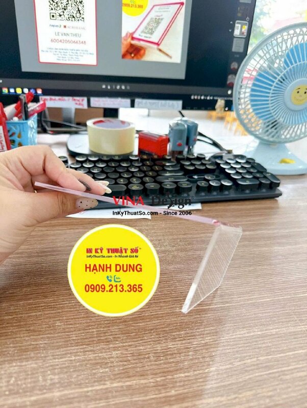 In standee Mica QRcode cúng dường cho nhà Chùa - INKTS3864