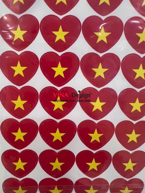 In Sticker cờ đỏ sao vàng dán má, tem Decal lá cờ Việt Nam cổ động - INKTS3242