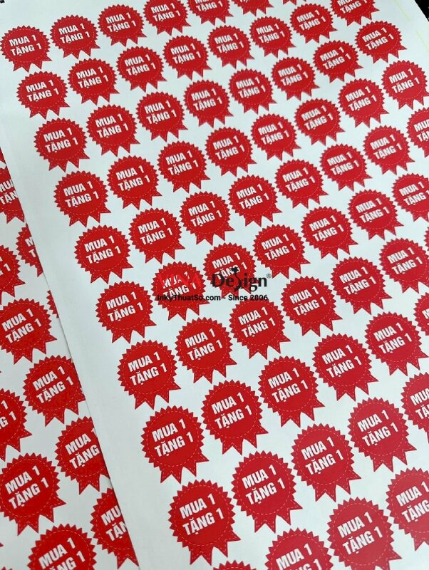 In tem khuyến mãi mua 1 tặng 1, sticker khuyến mãi bóc dán dễ dàng - INKTS895