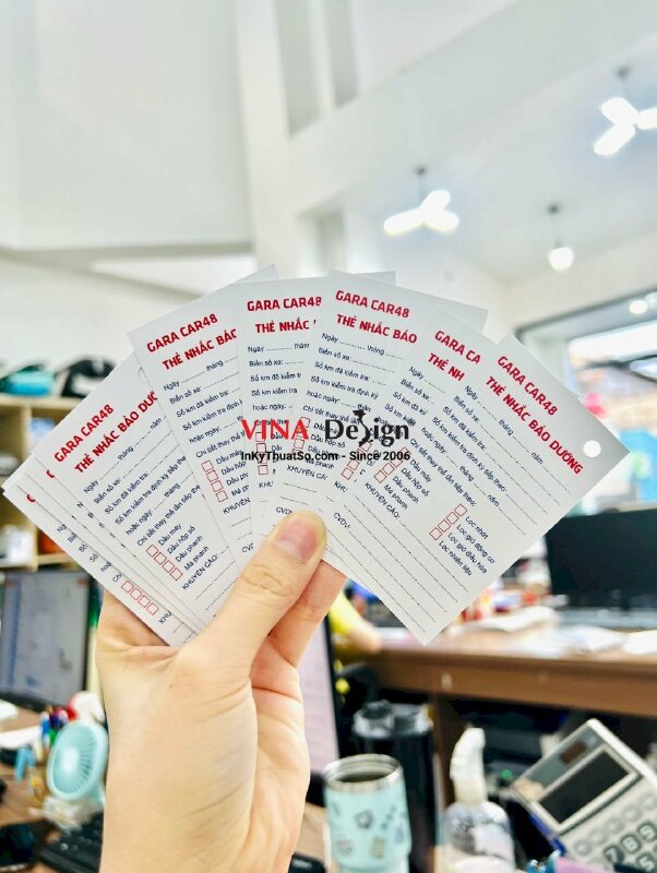 In thẻ bảo dưỡng 2 mặt, đục lỗ - INKTS277