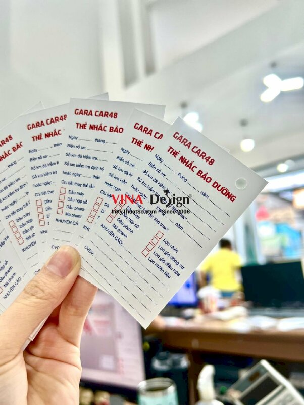 In thẻ bảo dưỡng 2 mặt, đục lỗ - INKTS277