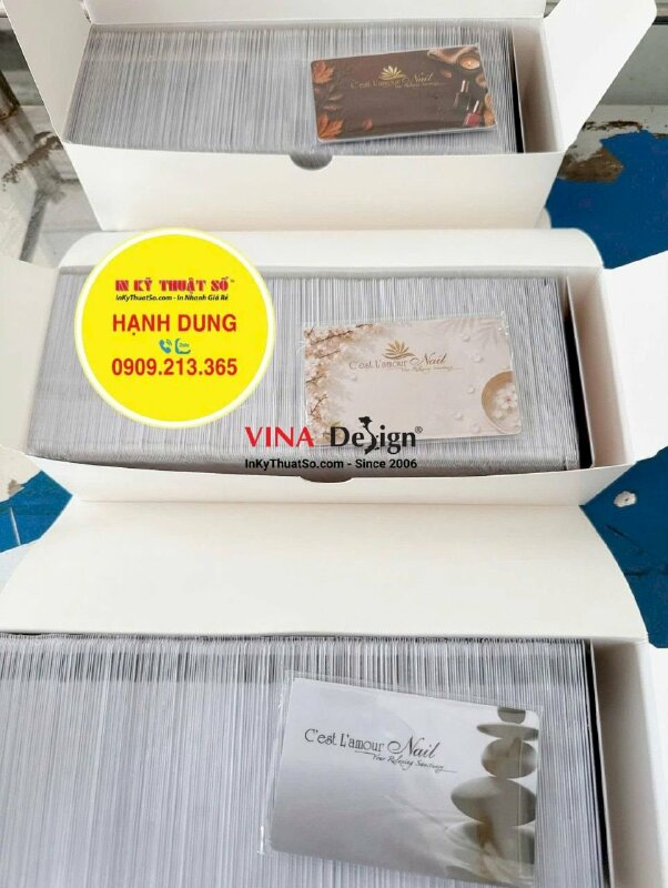 In thẻ quà tặng khách hàng chuỗi tiệm Nails, thẻ nhựa cao cấp hàng gửi đi California, Mỹ - INKTS3860