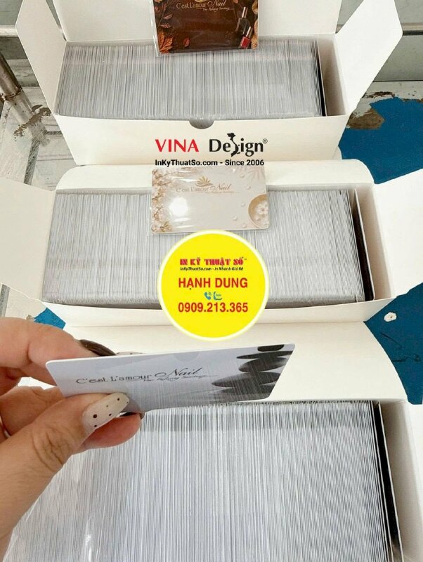 In thẻ quà tặng khách hàng chuỗi tiệm Nails, thẻ nhựa cao cấp hàng gửi đi California, Mỹ - INKTS3860