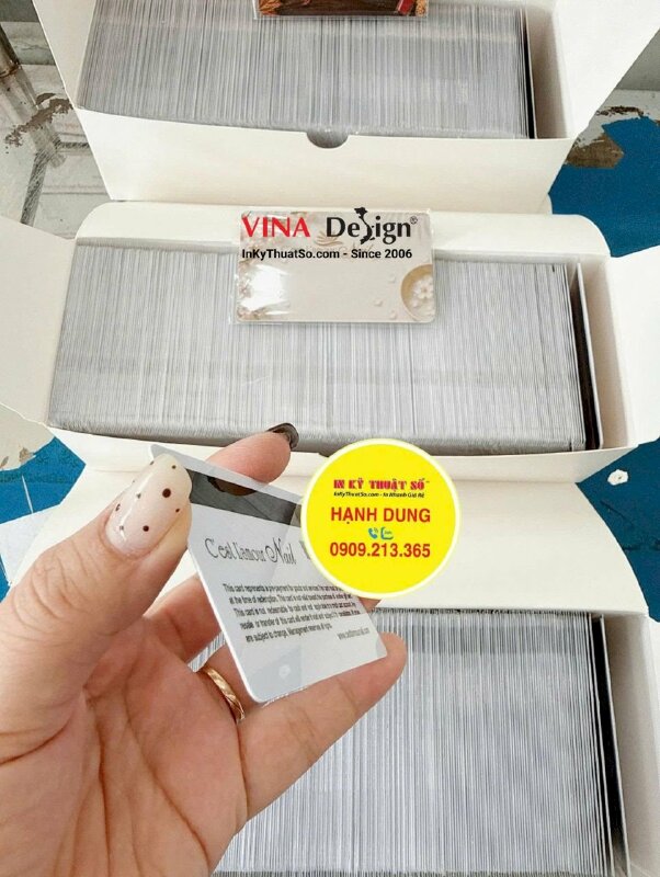 In thẻ quà tặng khách hàng chuỗi tiệm Nails, thẻ nhựa cao cấp hàng gửi đi California, Mỹ - INKTS3860