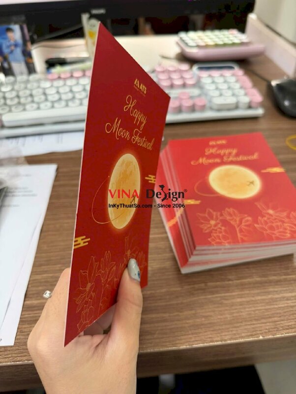 In thiệp chúc mừng Trung Thu Happy Moon Festival tiếng Anh cho công ty gửi đối tác Partners - INKTS3884