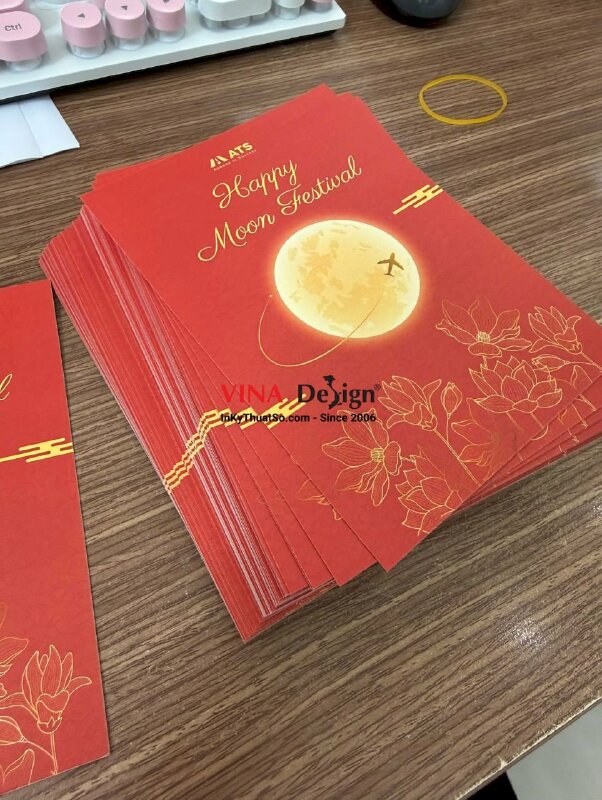 In thiệp chúc mừng Trung Thu Happy Moon Festival tiếng Anh cho công ty gửi đối tác Partners - INKTS3884